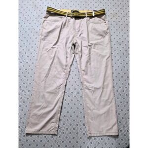 NWT Weatherproof Men Beige Casual Pant WithBelt RelaxelFit OutdoorTrousers 40x30